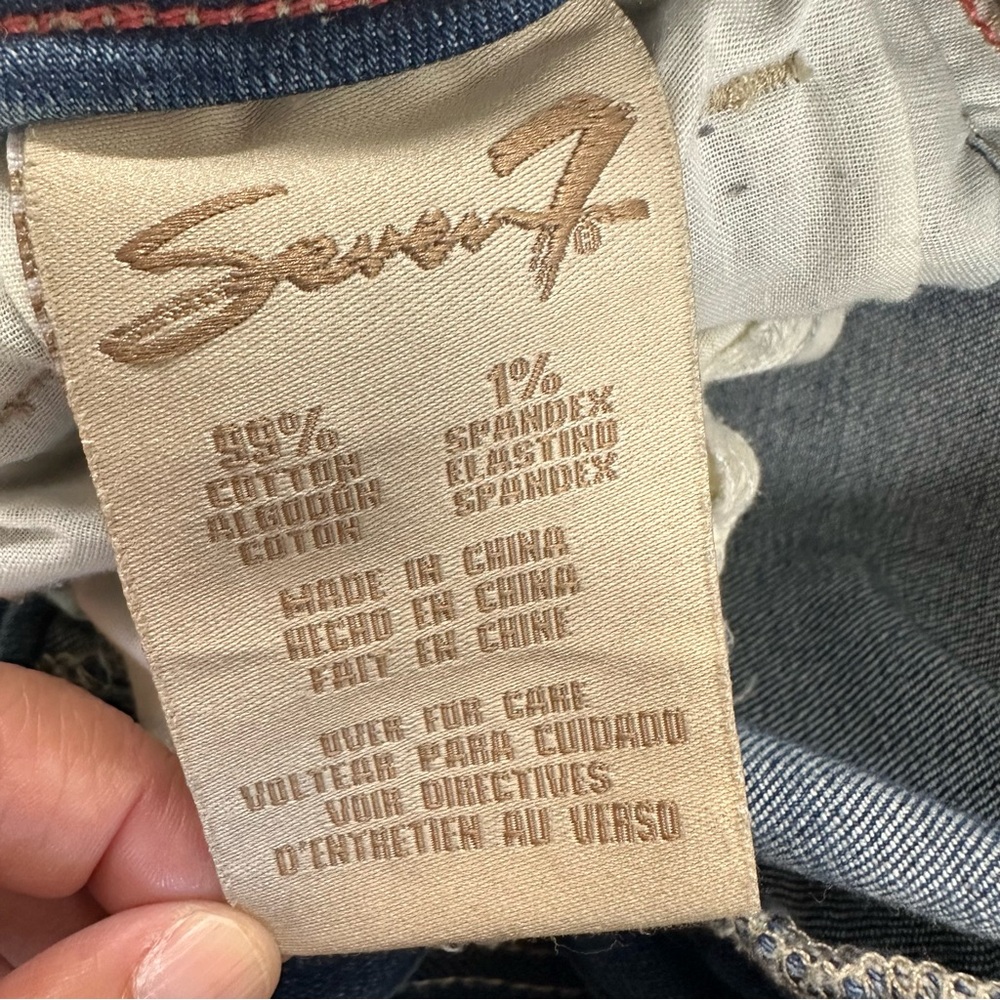 Seven7 Jeans Distressed Slim Straight Womens Size 12 Stretch - Picture 6 of 10